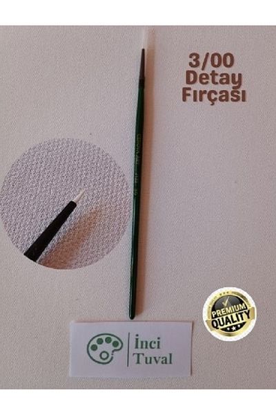 Cenova Art Professional Round Tip Brush - 3/0 Number Detail, Natural Bristle Oil, Acrylic Paint