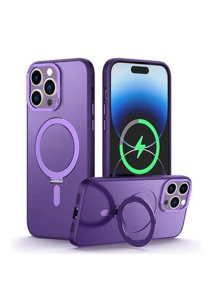 Zebana Apple iPhone 15 Pro Max Uyumlu Kılıf First Class Standlı Silikon Kılıf...