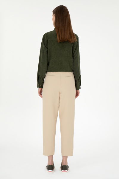 U.S. Polo Assn. Women's Sand Harem Fit Canvas Trousers 50290902-Vr085