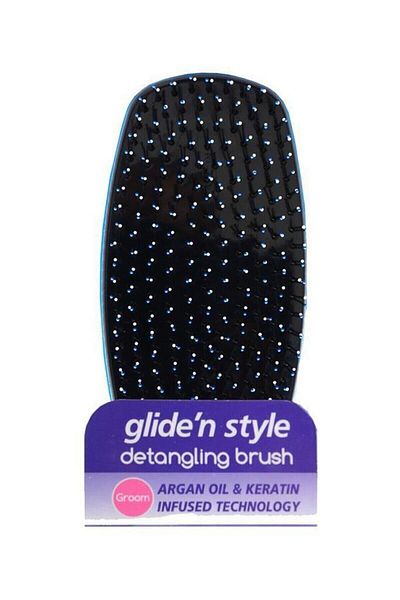 Glide'n Style Tender Care Argan Oil and Keratin Handle-Free Opening Combing Brush