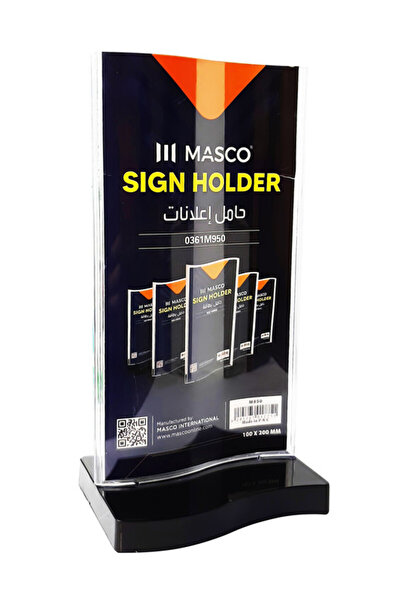 MASCO حامل بطاقات شفاف لحامل اللافتات