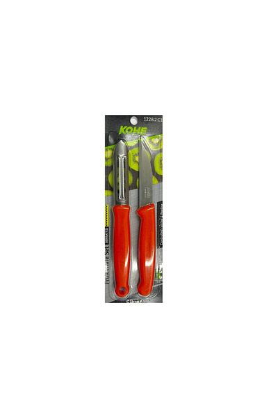 Kohe Stainless Steel 2 pc combo of Cutting Tool and peeler With Multi Purpose, Assorted