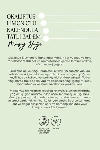 Polente Natural Okaliptus & Limonotu Rahatlatıcı Masaj Yağı (100 ML)