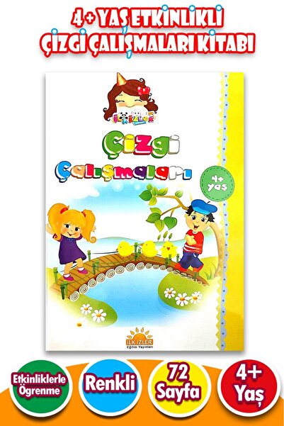 Harika Çocuk Yayınları 4 + Eğlenceli Harika Etkinlikli Çizgi Çalışmaları Kita...