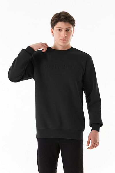 Fulla Moda Φούτερ με 3 κλωστές Be Ready Letter με ανάγλυφο λαιμόκοψη