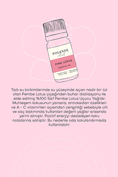 Polente Natural Pembe Lotus Uçucu Yağı 5 ml