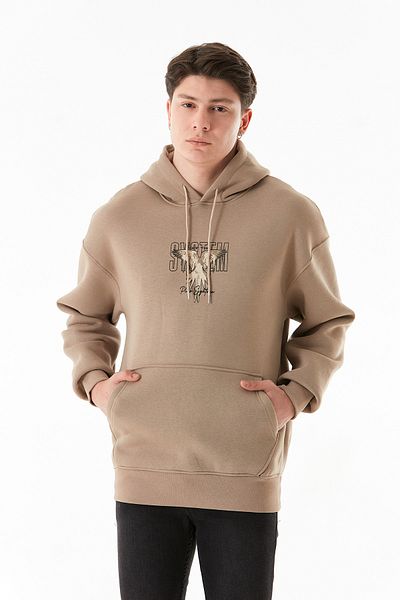 Fulla Moda Φούτερ με κουκούλα με 3 κλωστές και στάμπα πουλιών