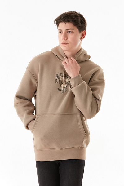 Fulla Moda Φούτερ με κουκούλα με 3 κλωστές και στάμπα πουλιών