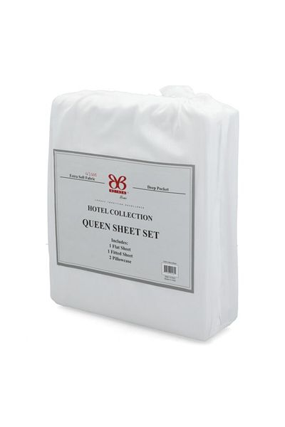 Bibb Home Hotel Collection Extra Soft Fabric Bed Sheet Set Queen