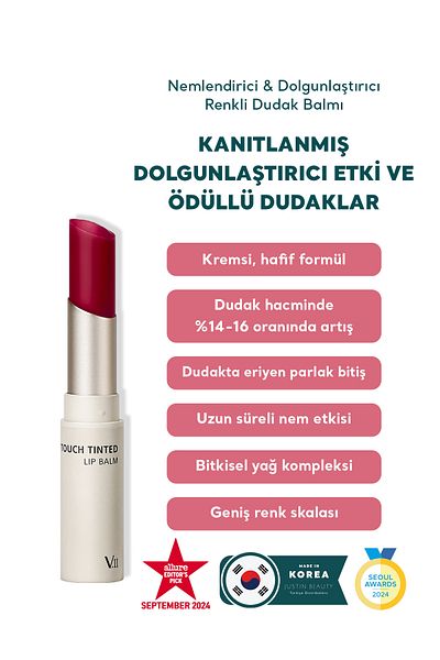 Village 11 Factory Village11 Factory - Plumpang Color Lip Balm, Plum Berry Moisturizing and Plumping Lip Balm