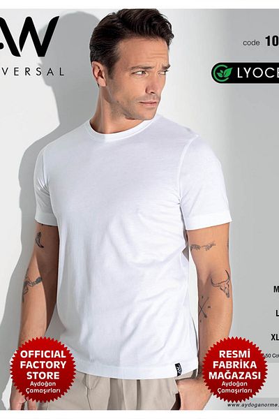Aydoğan Ανδρικό μπλουζάκι White Crew Neck Short Sleeve - 101 Aydogan ®