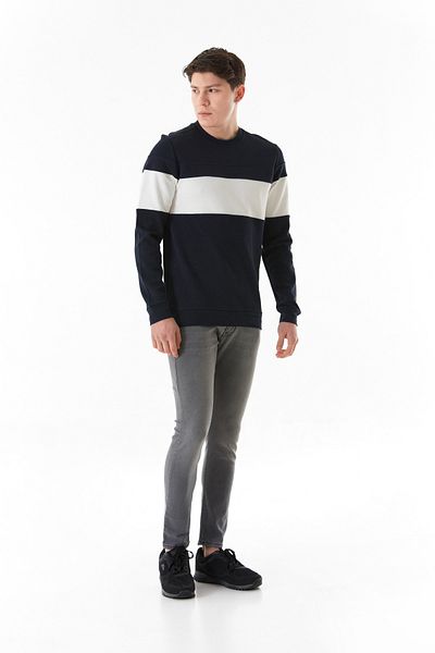 Fulla Moda Φούτερ Color Block Crew Neck