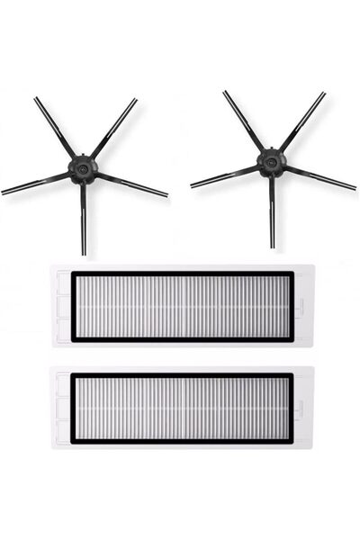 STOREMAX 2 filtre Hepa și 2 perii laterale negre compatibile cu Techpart S5 Max