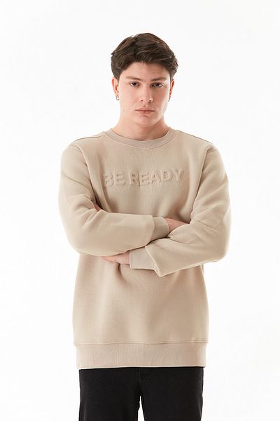 Fulla Moda Φούτερ με 3 κλωστές Be Ready Letter με ανάγλυφο λαιμόκοψη