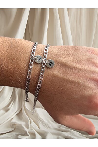 derokas سوار حروف مخصص للعشاق والزوجة والأصدقاء - ستانلس ستيل