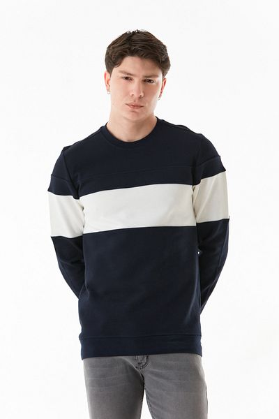 Fulla Moda Φούτερ Color Block Crew Neck