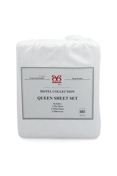 Bibb Home Hotel Collection Extra Soft Fabric Bed Sheet Set Queen