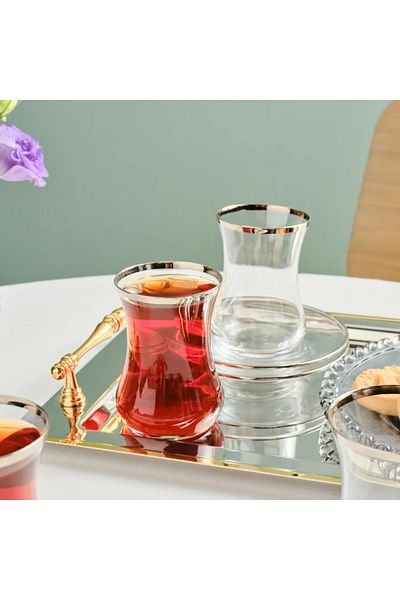 Karaca Karaca Sydney Platin Tee-Set für 6 Personen, 12 Teilig