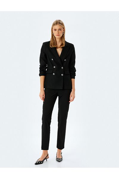Koton High Waist Slim Fit Pocketed Cigarette Pants