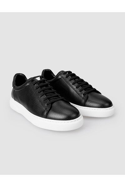 Cabani 100% Genuine Leather Black Lace-Up Men's Sports Shoes