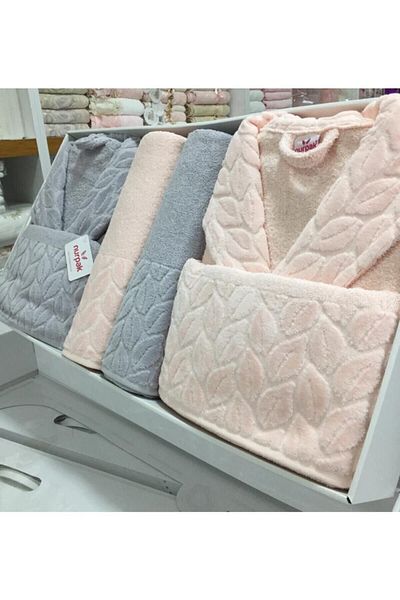 Nurpak Set halate de baie din bumbac 8 piese femei bărbați