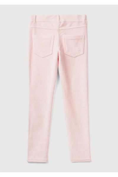 United Colors of Benetton Girl's Light Pink Velvet Jegging