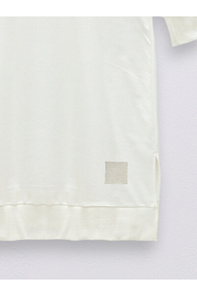 Modamorfo Dlouhá tunika s hřebínkem a rozparkem - bílá