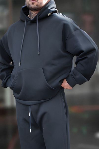 BayBayan Men's Premium Model Unprinted Oversize Sweatshirt