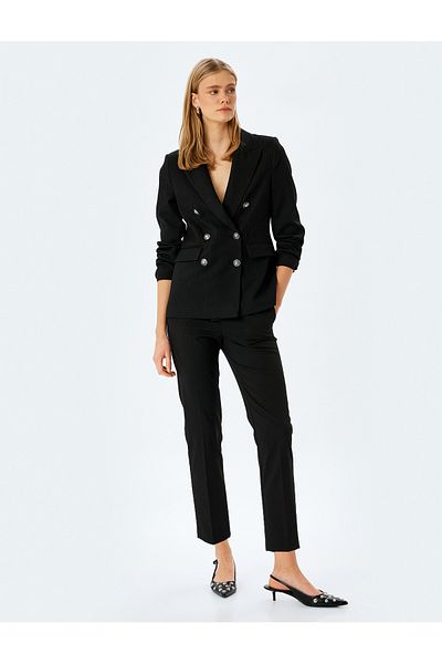 Koton High Waist Slim Fit Pocketed Cigarette Pants