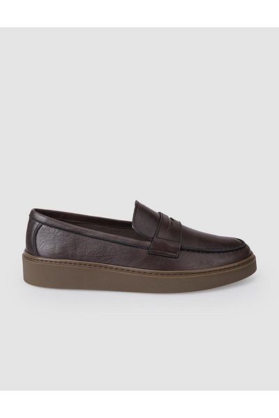 Cabani 100% Genuine Leather Brown Men's Casual Shoes