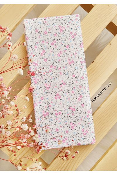 ilmekhobievi Poplin Fabric Crispy Floral Pattern Pink 100% Cotton 50X170Cm (1Pcs)