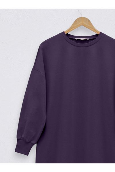 Modamorfo Lange Tunika mit Crest-Detail und Schlitz – Lila