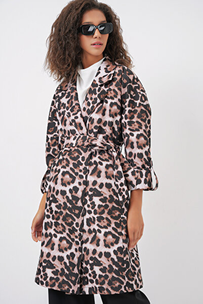 Bigdart 9104 Kruvaze Yaka Astarlı Trençkot - C. Kahverengi