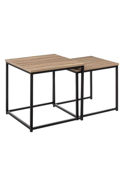 Five Simply Smart 2-Piece Aliaj Natural Oak Effect Nesting Table Set 52.7x51.5x8.1cm