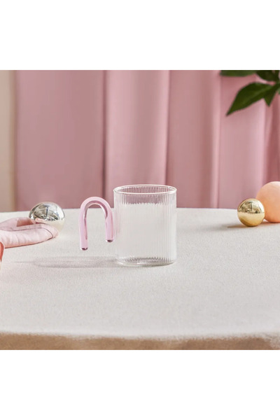 Karaca Miracle, Glass Mug, 320ML, Pink