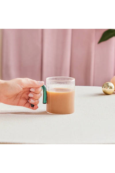 Karaca Miracle, Glass Mug, 320ML, Green