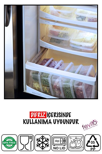 Fevito 4-Piece Transparent Storage Container – Microwave, Freezer Compatible, Airtight, Bpa-Free (6X20X15Cm)