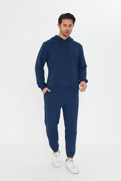 TRENDHİLL Unrival 3 Yarn Cotton Basic Hooded Unisex Tracksuit Set 5737