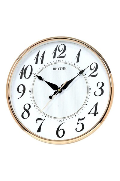 Rhythm ساعة حائط دائرية ذات حركة كوارتز تناظرية ذات قيمة مضافة وحركة حريرية ص...