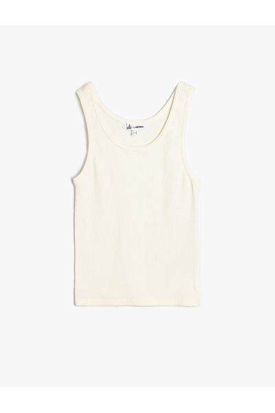 Koton Slim Fit U-Ausschnitt ärmelloses Damen-Tanktop