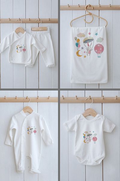 Tuğba Kuğu Organic 11-Piece Hospital Release - for Baby - Parachute Rabbit