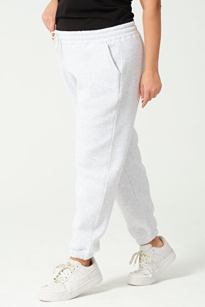 Endies Γυναικεία αθλητική φόρμα μεγάλου μεγέθους - Oversized, χτενισμένη βαμβακερή, ελαστικό πόδι 21629BB KARMELANJ