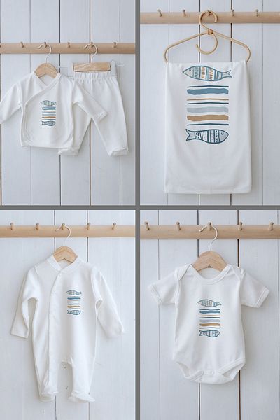 Tuğba Kuğu Pack of 11 Organic Hospital Outlets - Pure Baby Baby Fish