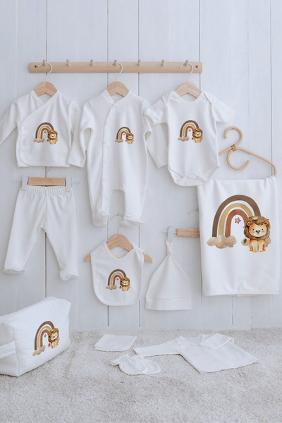 Tuğba Kuğu Organik 11'li Hastane Çıkışı - Little Baby - Lion Rainbow
