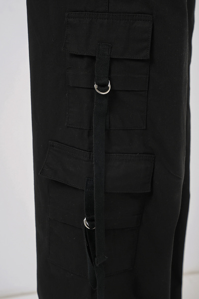 Bigdart 6691 Geniş Paça Kargo Pantolon - Siyah