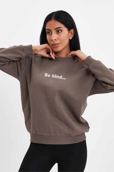 yakamor Дамска блуза с принт и обло деколте