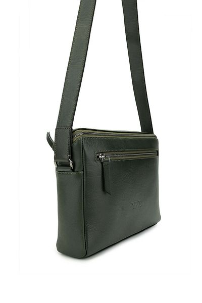 Tamer Tanca Men's Genuine Leather Green Messenger Bag