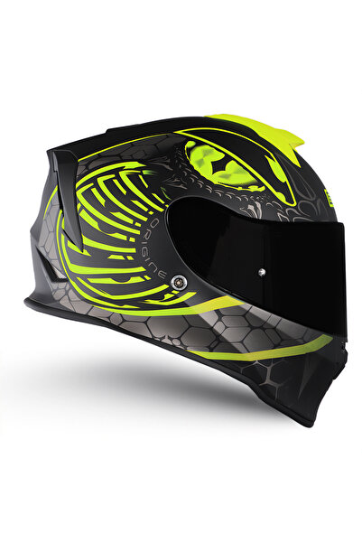 Origine Dinamo Fighter Mat Siyah-Antrasit-Sarı Kask