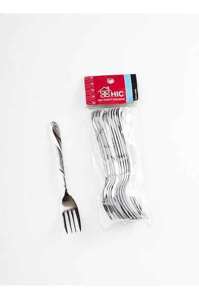 HIC 12-Piece Stainless Steel Dessert Fork Set