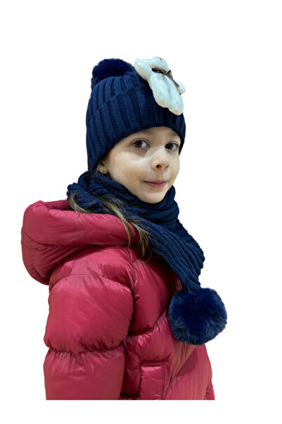 Benittokids 7019 Модель дитячий комплект шарф і шапка - з ведмедиком